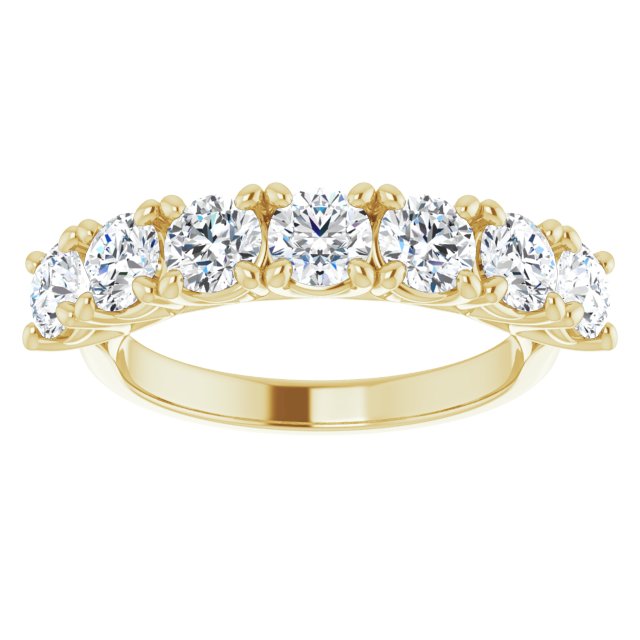 1.75 ct. Round Cut Diamond Wedding Band 7 Stone Ring-VIRABYANI